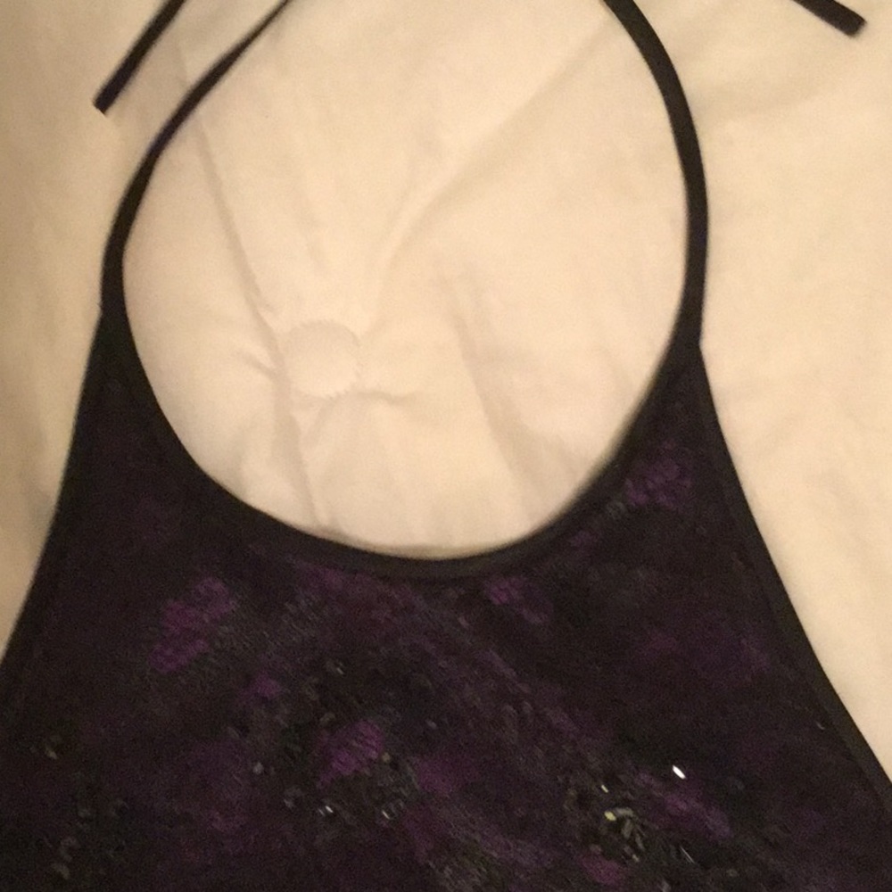 Rimini Black lace beaded halter top - Picture 3 of 7